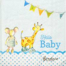 Serwetka decoupage firmy IHR hello baby 33x33cm